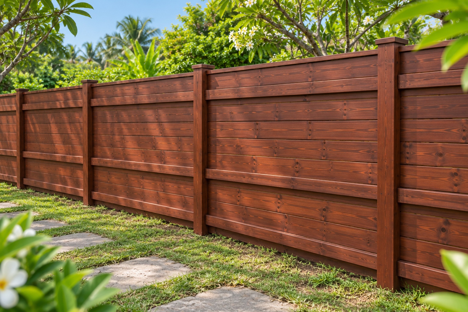 Hàng Rào Gỗ Sân Vườn HR20 - Liền Ghế Băng Chạy Dọc Chân Rào, Gỗ Thông Hàng Rào Gỗ Sân Vườn HR20 - Liền Ghế Băng Chạy Dọc Chân Rào, Gỗ Thông