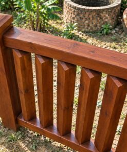 Hàng Rào Gỗ Sân Vườn HR21 - Lam Đứng Xoay Chéo, Gỗ Thông