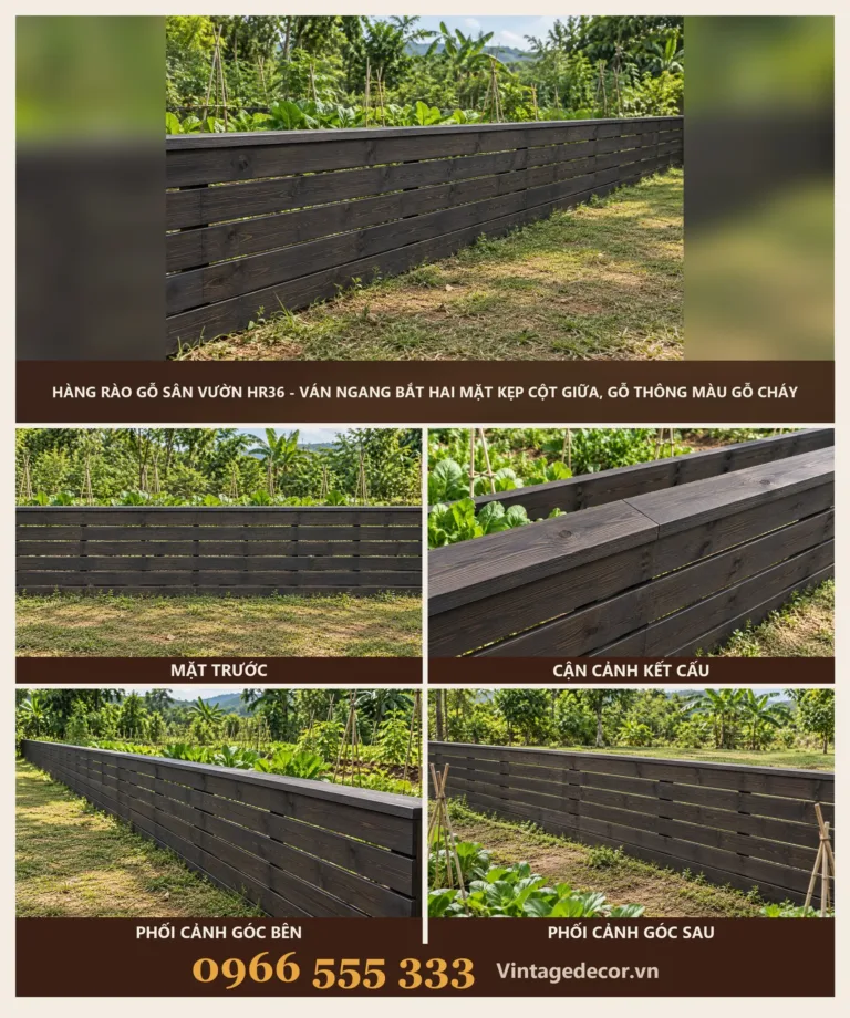 Hàng Rào Gỗ Sân Vườn HR36