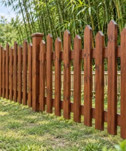 Hàng Rào Gỗ Sân Vườn HR7 - Nan Đứng Cao Thấp Xen Kẽ, Gỗ Thông