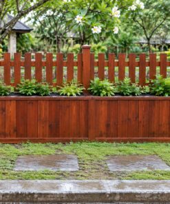 Hàng Rào Gỗ Sân Vườn HR9 - Chân Bồn Trồng Cây Liền Khối, Gỗ Thông