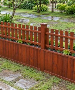 Hàng Rào Gỗ Sân Vườn HR9 - Chân Bồn Trồng Cây Liền Khối, Gỗ Thông