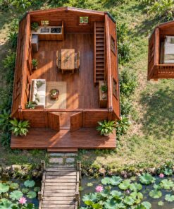 Nhà Gỗ Bungalow B25 - Mái Gãy Kiểu Kho Thóc Gác Ngủ, Gỗ Thông