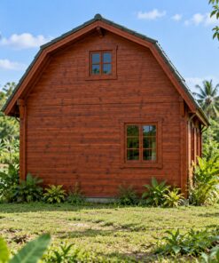 Nhà Gỗ Bungalow B25 - Mái Gãy Kiểu Kho Thóc Gác Ngủ, Gỗ Thông