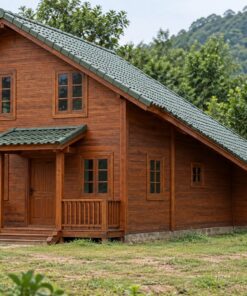 Nhà Gỗ Bungalow B27 - Mái Lệch Kiểu Saltbox Trước Cao Sau Thấp, Gỗ Thông