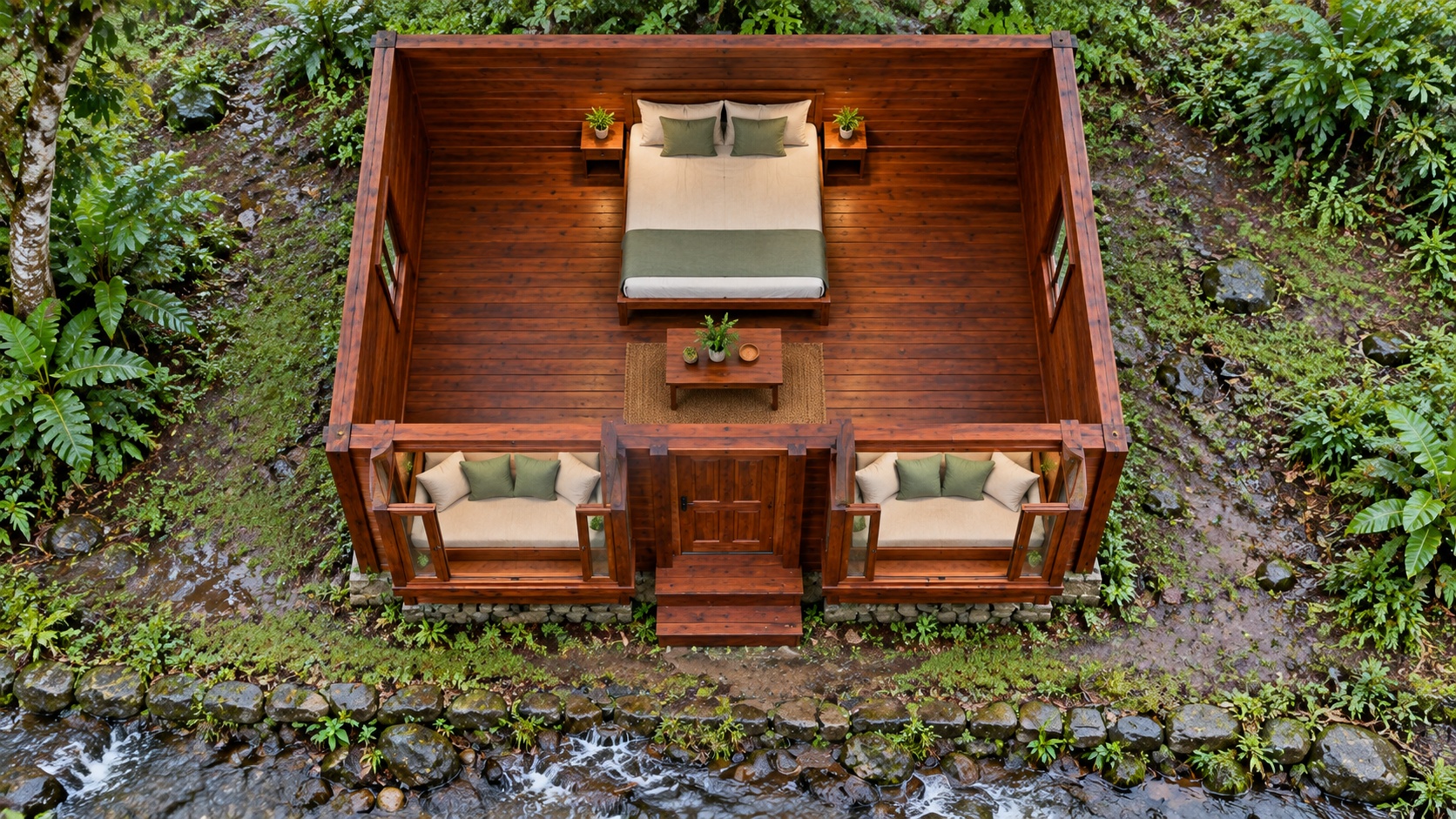 Nhà Gỗ Bungalow B29 - Cửa Sổ Hộp Lồi Hai Bên Cửa Chính, Gỗ Thông Nhà Gỗ Bungalow B29 - Cửa Sổ Hộp Lồi Hai Bên Cửa Chính, Gỗ Thông
