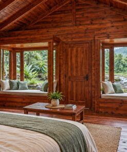 Nhà Gỗ Bungalow B29 - Cửa Sổ Hộp Lồi Hai Bên Cửa Chính, Gỗ Thông