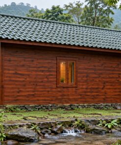 Nhà Gỗ Bungalow B29 - Cửa Sổ Hộp Lồi Hai Bên Cửa Chính, Gỗ Thông