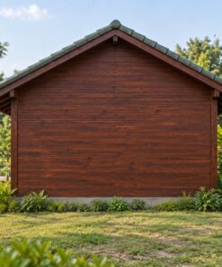 Nhà Gỗ Bungalow B37 - Cửa Sổ Góc Hai Mặt Liền Nhau, Gỗ Thông Màu Nâu Đỏ