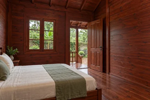 Nhà Gỗ Bungalow B54 - Hai Cửa Đi Chung Một Hiên Trước, Gỗ Thông Màu Nâu Đỏ Nhà Gỗ Bungalow B54 - Hai Cửa Đi Chung Một Hiên Trước, Gỗ Thông Màu Nâu Đỏ