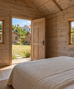 Nhà Gỗ Homestay S100 - Ba Căn Nhỏ Riêng Quây Quanh Sân Chung, Gỗ Thông Màu Vintage