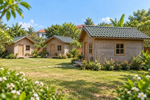 Nhà Gỗ Homestay S100 - Ba Căn Nhỏ Riêng Quây Quanh Sân Chung, Gỗ Thông Màu Vintage Nhà Gỗ Homestay S100 - Ba Căn Nhỏ Riêng Quây Quanh Sân Chung, Gỗ Thông Màu Vintage