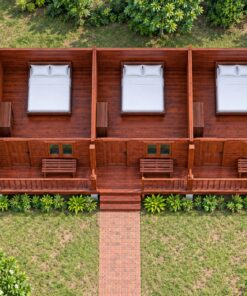 Nhà Gỗ Homestay S72 - Dãy Ba Phòng Liền Chung Hiên Dài, Gỗ Thông
