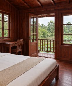 Nhà Gỗ Homestay S73 - Hai Tầng Ban Công Riêng Từng Phòng Cầu Thang Ngoài, Gỗ Thông Màu Nâu Đỏ