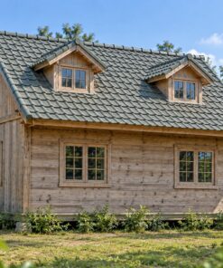 Nhà Gỗ Homestay S75 - Gác Áp Mái Cửa Sổ Mái Hai Bên, Gỗ Thông Màu Vintage