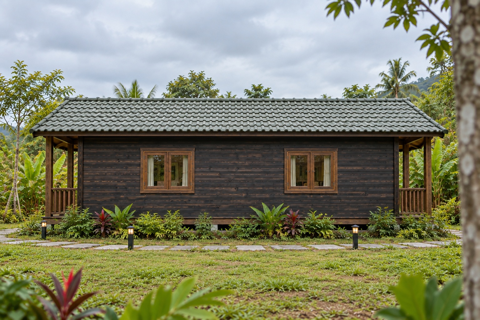 Nhà Gỗ Homestay S78 - Nhà Đôi Hai Căn Chung Vách Lối Vào Hai Đầu, Gỗ Thông Màu Gỗ Cháy Nhà Gỗ Homestay S78 - Nhà Đôi Hai Căn Chung Vách Lối Vào Hai Đầu, Gỗ Thông Màu Gỗ Cháy