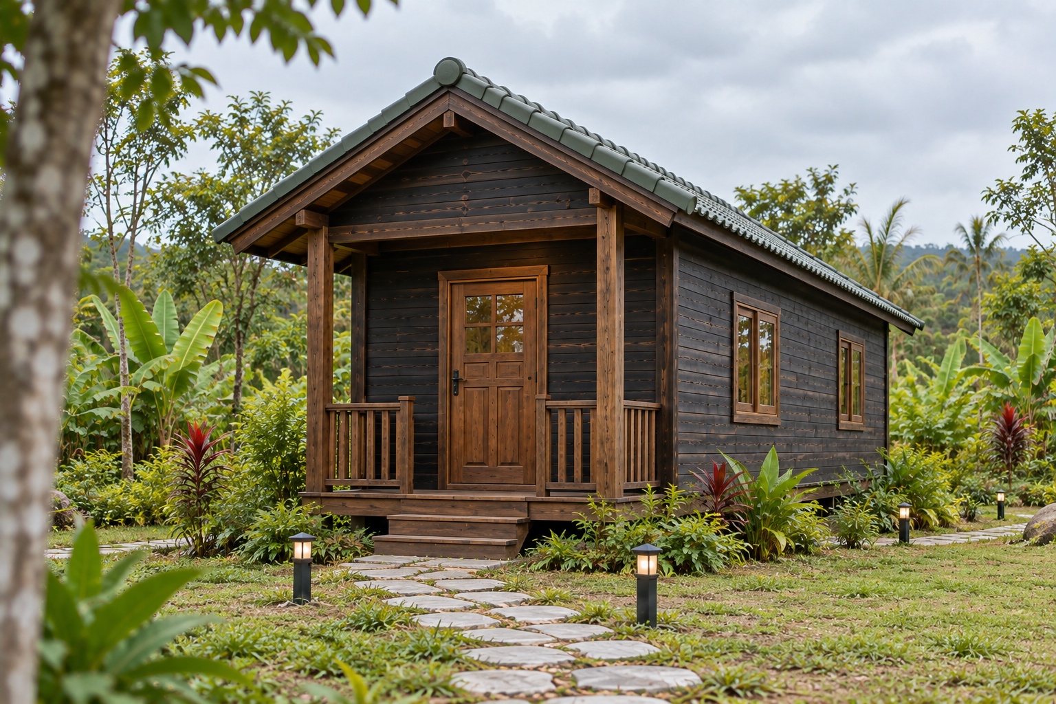 Nhà Gỗ Homestay S78 - Nhà Đôi Hai Căn Chung Vách Lối Vào Hai Đầu, Gỗ Thông Màu Gỗ Cháy Nhà Gỗ Homestay S78 - Nhà Đôi Hai Căn Chung Vách Lối Vào Hai Đầu, Gỗ Thông Màu Gỗ Cháy