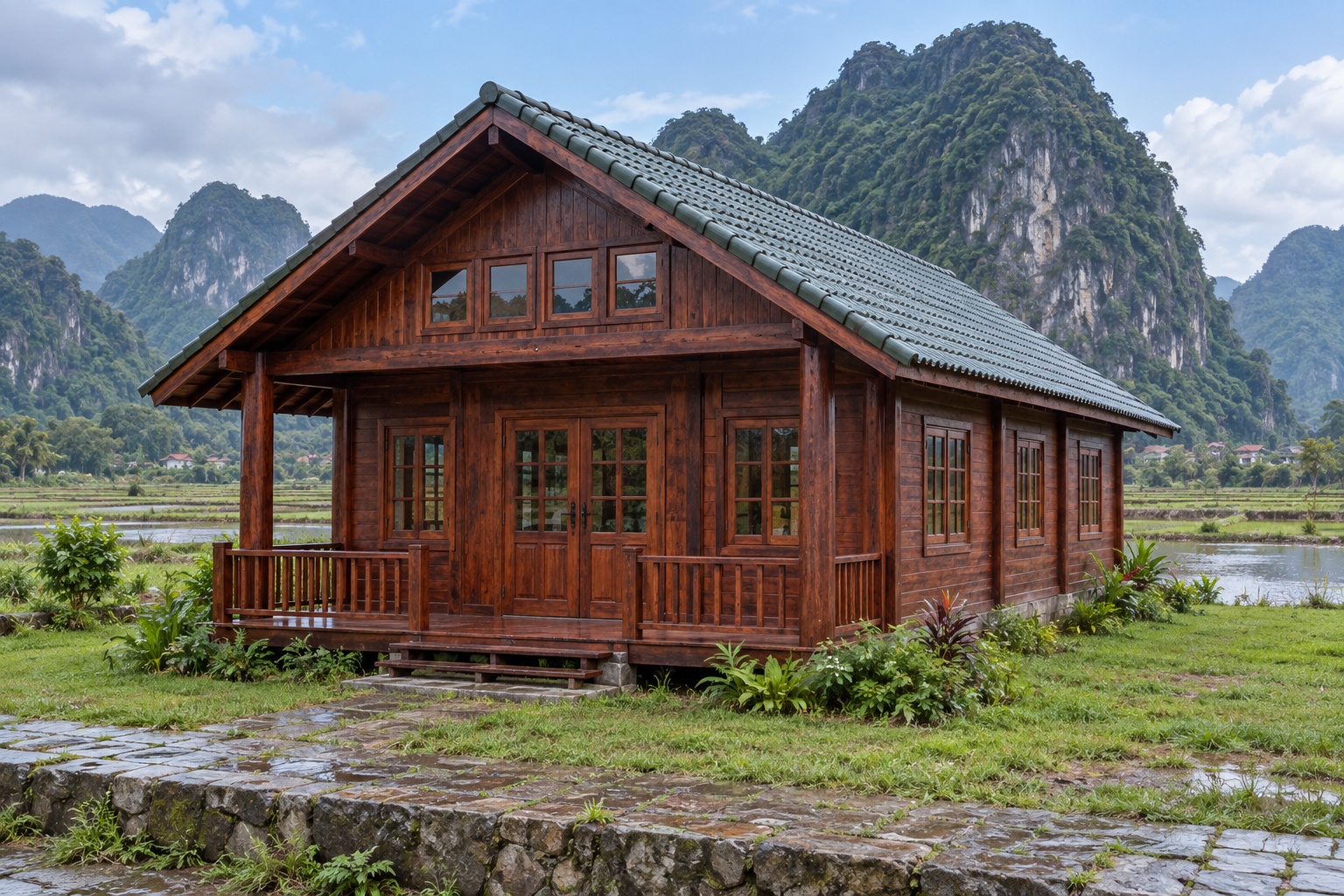Nhà Gỗ Homestay S79 - Phòng Chung Lớn Gác Ngủ Tập Thể, Gỗ Thông Màu Nâu Đỏ Nhà Gỗ Homestay S79 - Phòng Chung Lớn Gác Ngủ Tập Thể, Gỗ Thông Màu Nâu Đỏ