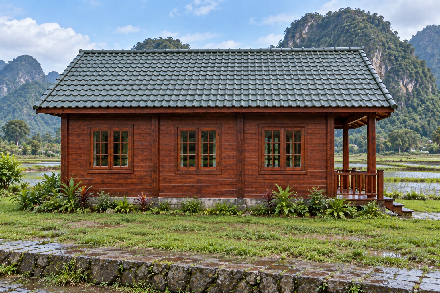 Nhà Gỗ Homestay S79 - Phòng Chung Lớn Gác Ngủ Tập Thể, Gỗ Thông Màu Nâu Đỏ Nhà Gỗ Homestay S79 - Phòng Chung Lớn Gác Ngủ Tập Thể, Gỗ Thông Màu Nâu Đỏ