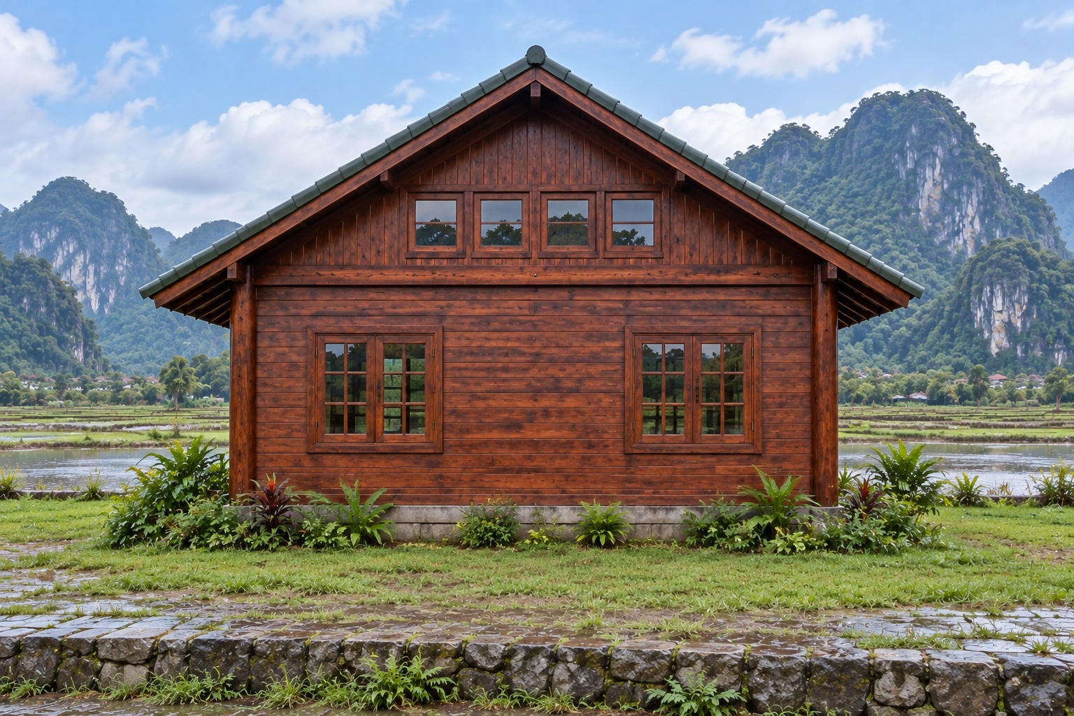 Nhà Gỗ Homestay S79 - Phòng Chung Lớn Gác Ngủ Tập Thể, Gỗ Thông Màu Nâu Đỏ Nhà Gỗ Homestay S79 - Phòng Chung Lớn Gác Ngủ Tập Thể, Gỗ Thông Màu Nâu Đỏ