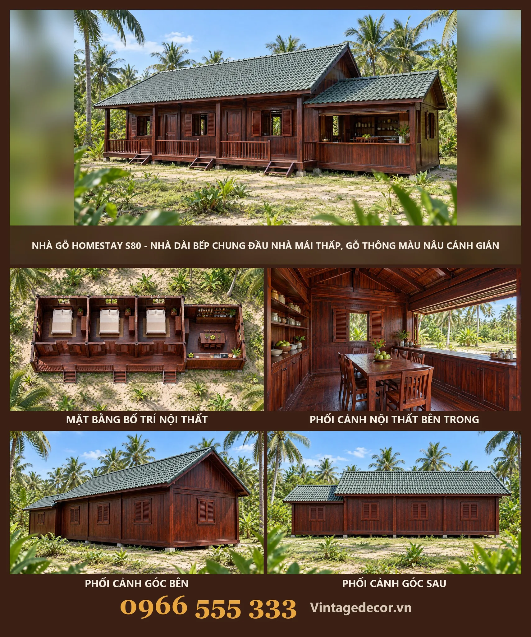 Nhà Gỗ Homestay S80 Nhà Dài Bếp Chung