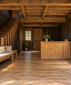 Nhà Gỗ Homestay S82 - Hai Tầng Tầng Dưới Quầy Đón Khách Tầng Trên Hai Phòng, Gỗ Thông Màu Gỗ Cháy