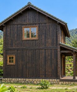 Nhà Gỗ Homestay S82 - Hai Tầng Tầng Dưới Quầy Đón Khách Tầng Trên Hai Phòng, Gỗ Thông Màu Gỗ Cháy