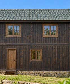 Nhà Gỗ Homestay S82 - Hai Tầng Tầng Dưới Quầy Đón Khách Tầng Trên Hai Phòng, Gỗ Thông Màu Gỗ Cháy