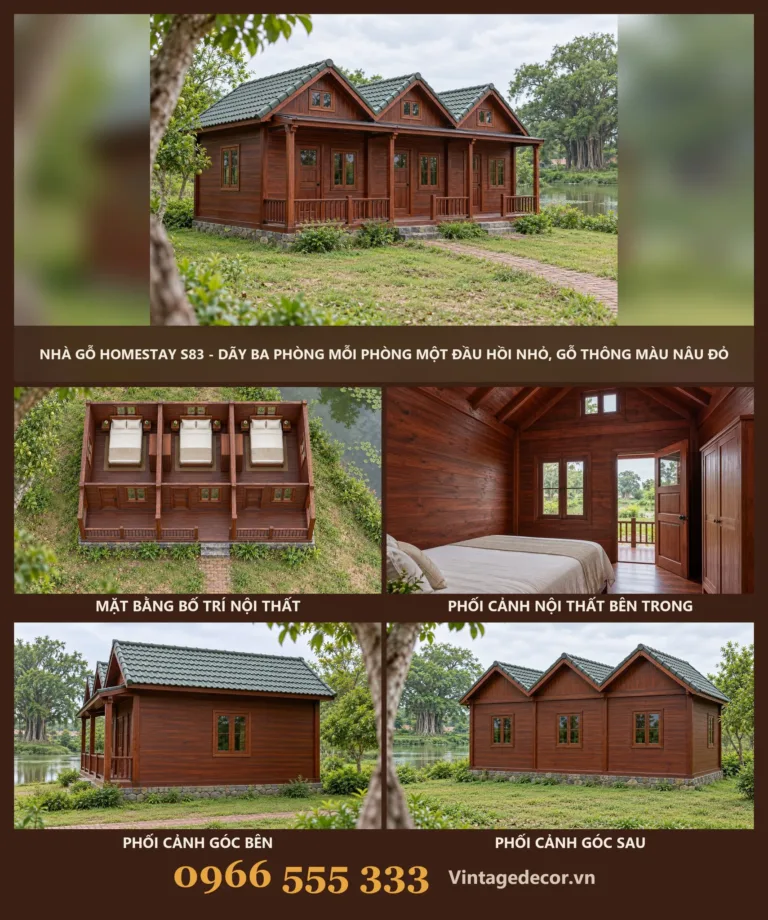 Nhà Gỗ Homestay S83 Ba Phòng Đầu Hồi Nhỏ