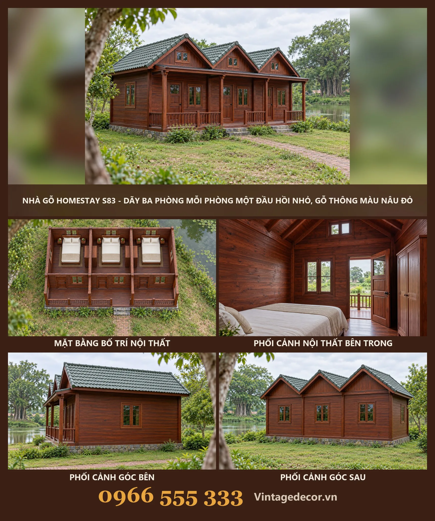 Nhà Gỗ Homestay S83 Ba Phòng Đầu Hồi Nhỏ