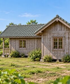 Nhà Gỗ Homestay S85 - Mặt Bằng Chữ T Phòng Chung Ở Giữa, Gỗ Thông Màu Vintage