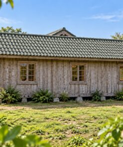 Nhà Gỗ Homestay S85 - Mặt Bằng Chữ T Phòng Chung Ở Giữa, Gỗ Thông Màu Vintage