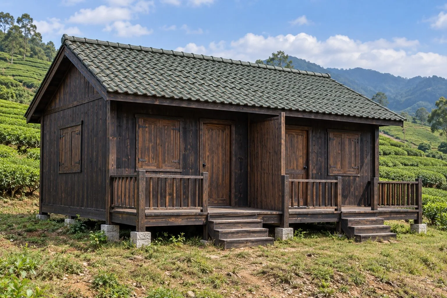 Nhà Gỗ Homestay S86 - Hai Phòng Sân Gỗ Riêng Ngăn Bằng Vách, Gỗ Thông Màu Gỗ Cháy Nhà Gỗ Homestay S86 - Hai Phòng Sân Gỗ Riêng Ngăn Bằng Vách, Gỗ Thông Màu Gỗ Cháy