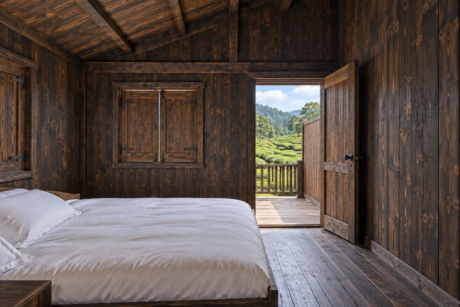 Nhà Gỗ Homestay S86 - Hai Phòng Sân Gỗ Riêng Ngăn Bằng Vách, Gỗ Thông Màu Gỗ Cháy Nhà Gỗ Homestay S86 - Hai Phòng Sân Gỗ Riêng Ngăn Bằng Vách, Gỗ Thông Màu Gỗ Cháy