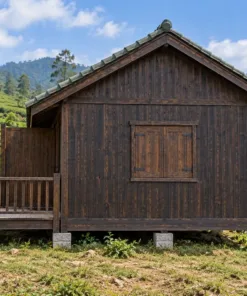 Nhà Gỗ Homestay S86 - Hai Phòng Sân Gỗ Riêng Ngăn Bằng Vách, Gỗ Thông Màu Gỗ Cháy