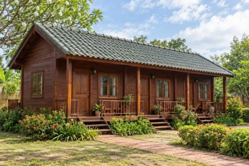 Nhà Gỗ Homestay S96 - Ba Phòng Mỗi Phòng Sân Sau Rào Gỗ Riêng, Gỗ Thông Màu Nâu Đỏ Nhà Gỗ Homestay S96 - Ba Phòng Mỗi Phòng Sân Sau Rào Gỗ Riêng, Gỗ Thông Màu Nâu Đỏ
