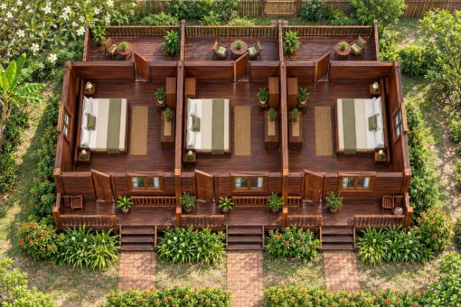 Nhà Gỗ Homestay S96 - Ba Phòng Mỗi Phòng Sân Sau Rào Gỗ Riêng, Gỗ Thông Màu Nâu Đỏ Nhà Gỗ Homestay S96 - Ba Phòng Mỗi Phòng Sân Sau Rào Gỗ Riêng, Gỗ Thông Màu Nâu Đỏ