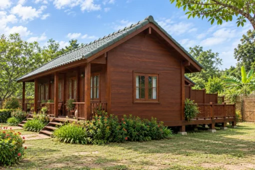 Nhà Gỗ Homestay S96 - Ba Phòng Mỗi Phòng Sân Sau Rào Gỗ Riêng, Gỗ Thông Màu Nâu Đỏ Nhà Gỗ Homestay S96 - Ba Phòng Mỗi Phòng Sân Sau Rào Gỗ Riêng, Gỗ Thông Màu Nâu Đỏ