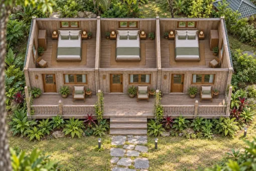 Nhà Gỗ Homestay S98 - Hiên Trước Giàn Lam Gỗ Thay Mái, Gỗ Thông Màu Vintage Nhà Gỗ Homestay S98 - Hiên Trước Giàn Lam Gỗ Thay Mái, Gỗ Thông Màu Vintage