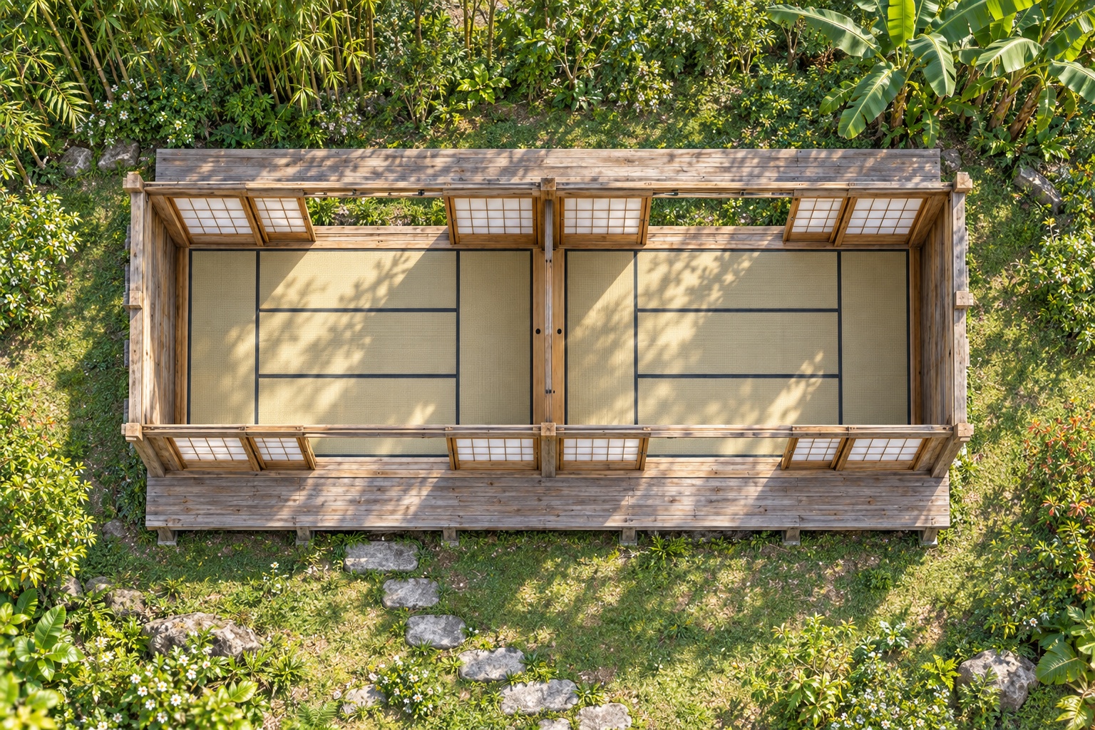 Nhà Gỗ Nhật Bản J105 - Nhà Dài Cửa Lùa Hai Mặt Thông Gió Xuyên, Gỗ Thông Màu Vintage Nhà Gỗ Nhật Bản J105 - Nhà Dài Cửa Lùa Hai Mặt Thông Gió Xuyên, Gỗ Thông Màu Vintage