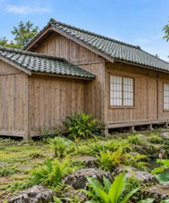Nhà Gỗ Nhật Bản J109 - Một Tầng Kho Gỗ Mái Riêng Nối Phía Sau, Gỗ Thông Màu Vintage