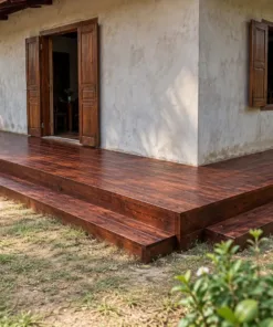Sàn Gỗ Ngoài Trời SG17 - Chữ L Ôm Góc Nhà, Gỗ Thông Màu Nâu Đỏ