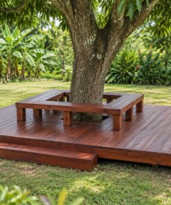 Sàn Gỗ Ngoài Trời SG2 - Sàn Deck Bao Quanh Gốc Cây, Gỗ Thông