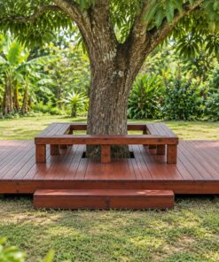Sàn Gỗ Ngoài Trời SG2 - Sàn Deck Bao Quanh Gốc Cây, Gỗ Thông