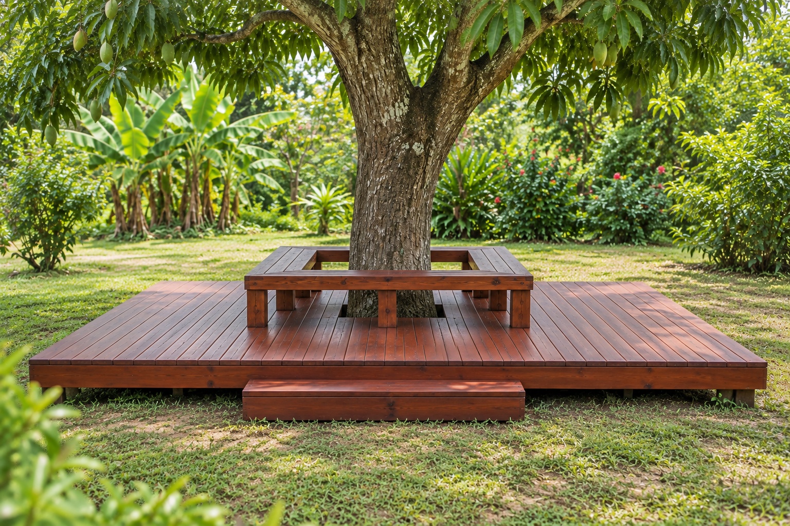 Sàn Gỗ Ngoài Trời SG2 - Sàn Deck Bao Quanh Gốc Cây, Gỗ Thông Sàn Gỗ Ngoài Trời SG2 - Sàn Deck Bao Quanh Gốc Cây, Gỗ Thông