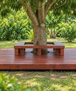 Sàn Gỗ Ngoài Trời SG2 - Sàn Deck Bao Quanh Gốc Cây, Gỗ Thông