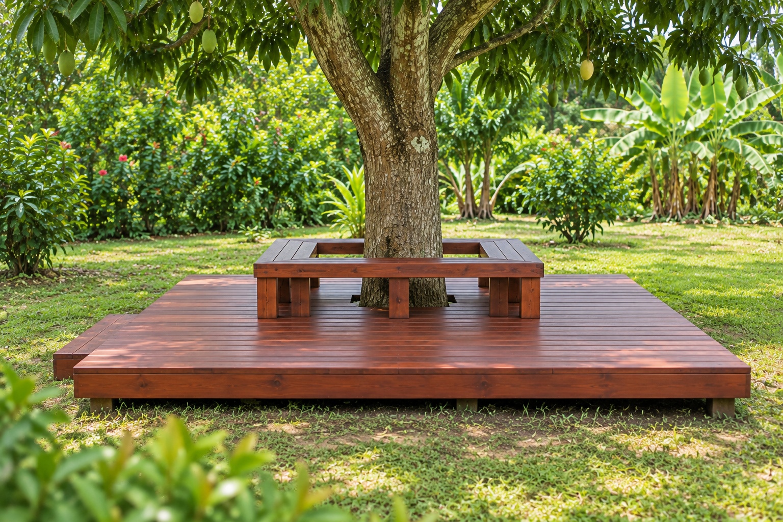 Sàn Gỗ Ngoài Trời SG2 - Sàn Deck Bao Quanh Gốc Cây, Gỗ Thông Sàn Gỗ Ngoài Trời SG2 - Sàn Deck Bao Quanh Gốc Cây, Gỗ Thông