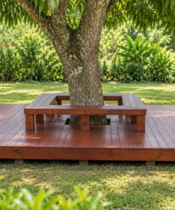 Sàn Gỗ Ngoài Trời SG2 - Sàn Deck Bao Quanh Gốc Cây, Gỗ Thông