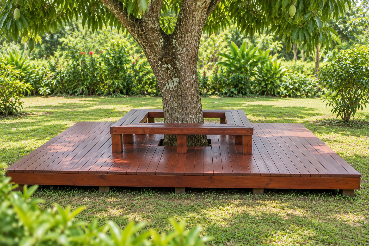 Sàn Gỗ Ngoài Trời SG2 - Sàn Deck Bao Quanh Gốc Cây, Gỗ Thông Sàn Gỗ Ngoài Trời SG2 - Sàn Deck Bao Quanh Gốc Cây, Gỗ Thông