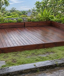 Sàn Gỗ Ngoài Trời SG9 - Ván Dài Viền Bồn Cây Hai Mặt, Gỗ Thông Màu Nâu Đỏ